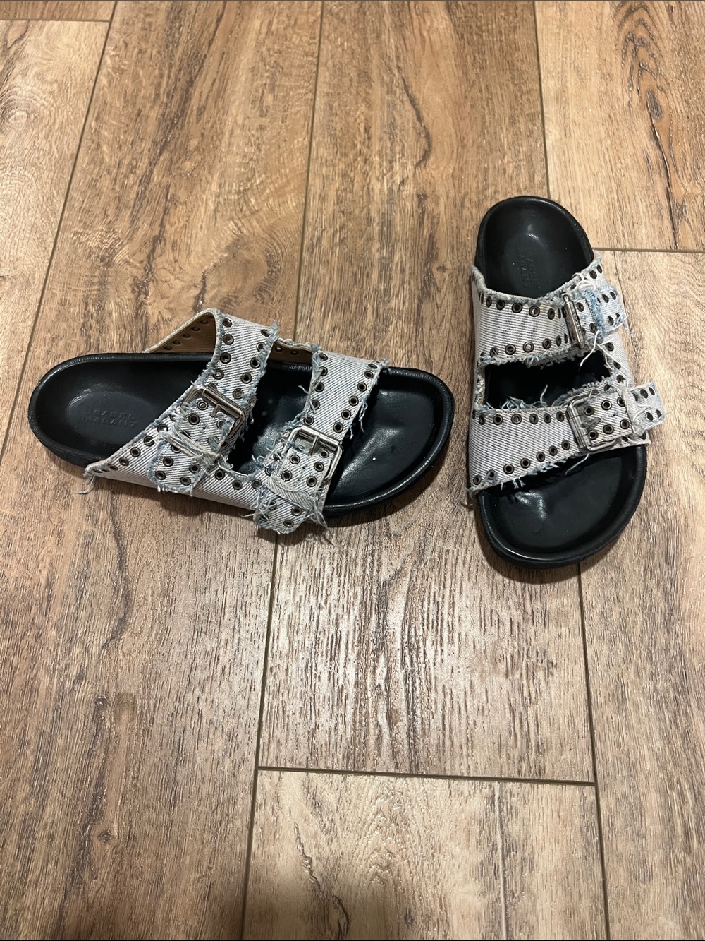 Isabel Marant Denim Studded Sandals - Picture 8 of 11